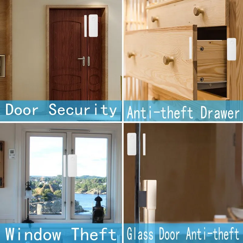 

Mini Tuya Smart WiFi Door Sensor Door Open / Closed Detectors Wifi Home Alarm Compatible With Alexa Google Home Tuya APP