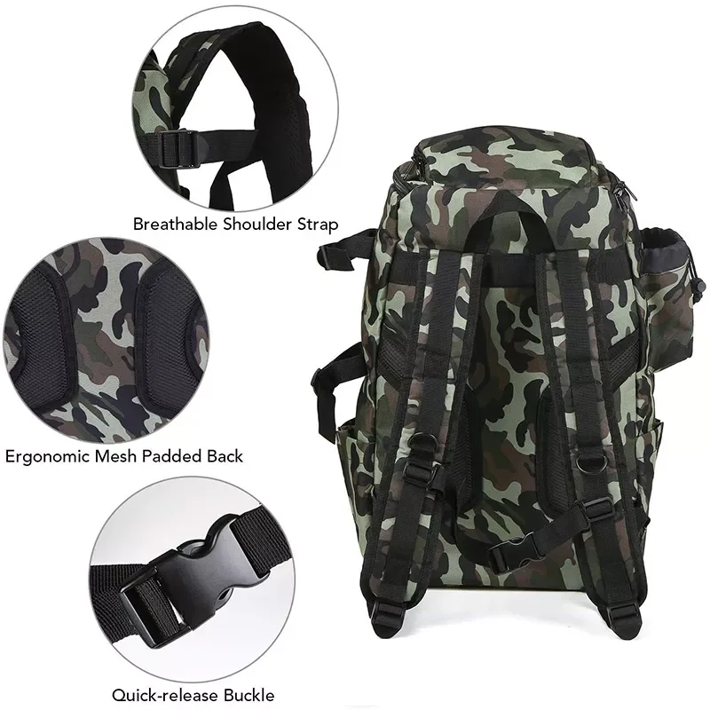 Capacity Camouflage Fishing Backpack Multifunctional Outdoor Bag Adjustable Straps Fishing Tackle Bag Fishing Tackle Boxes enlarge
