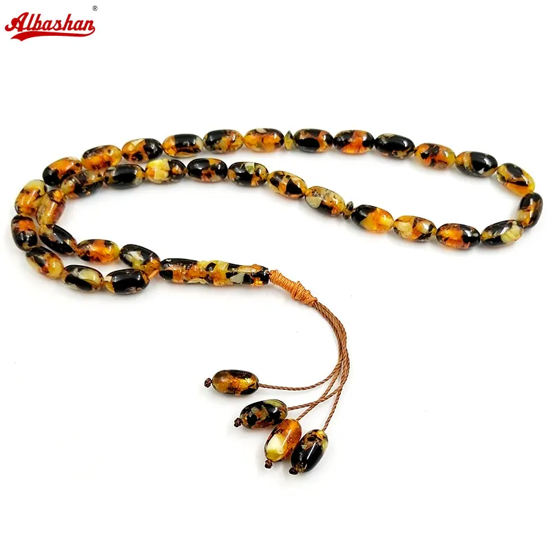 Браслет из смолы тасбих (с запахом), 33 бусины, мусульманские четки, исламский мужской браслет, небольшой размер, подарки, мисбаха
