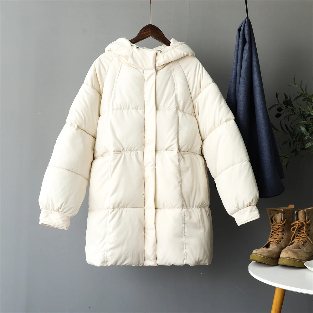 Women's Fall Winter Jacket 2022 Fashion Ladies Coat with Hood Long Oversized Jacket Loose Warm Outerwear Puffer Parkas
