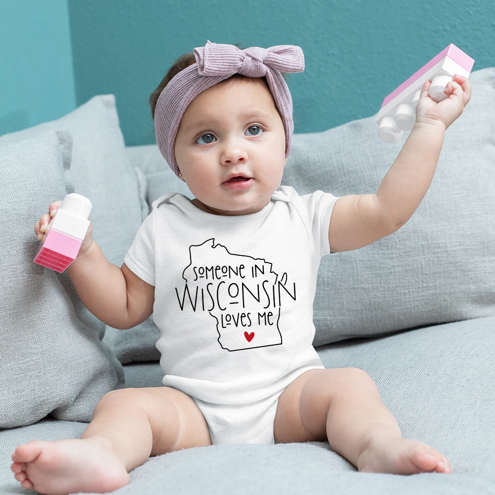 

Boys Girls Toddler Romper Cute Casual "Loves Me" Print Kids Clothes Soft Cotton Short Sleeve Bodysuit Summer Newborn Romper