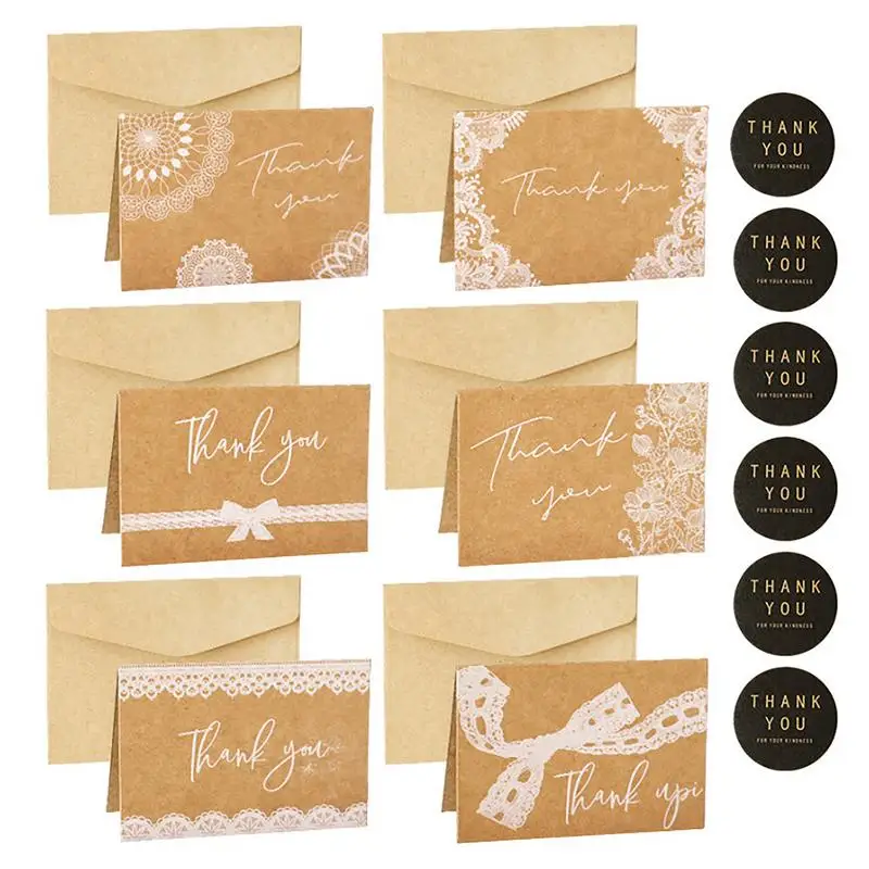 

Envelopes With Thank You Cards 6 Pieces Thank You Notes Bulk Lace Thank You Notes And Envelopes For