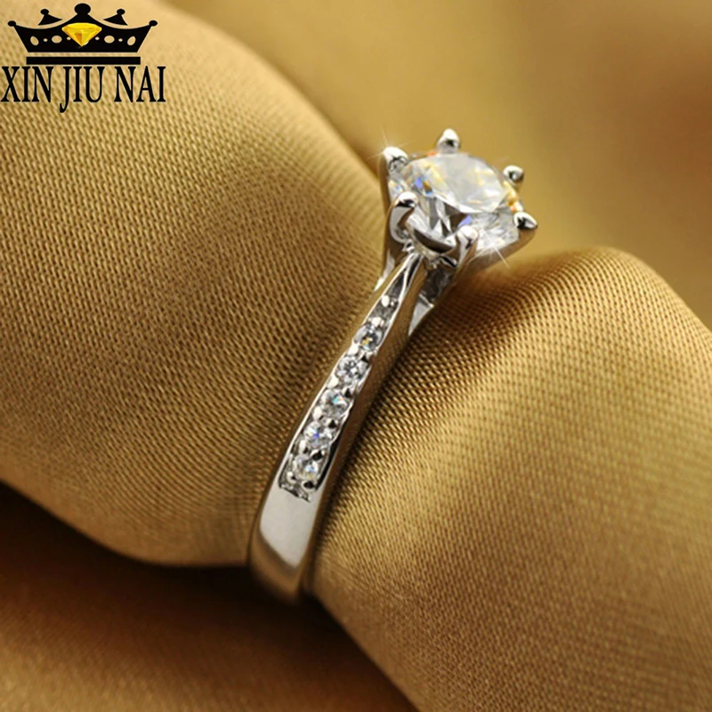 925 anillos серебряное кольцо солитер Обручальное Кольцо женское с микрозакрепкой
