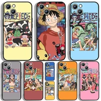 japanese anime one piece cover phone case for apple iphone 11 12 13 14 max mini 5 6 7 8 s se x xr xs pro plus black luxury soft