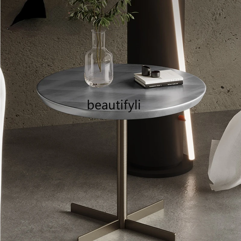 

yj Stainless Steel Light Luxury and Simplicity Modern High-End Iron Italian Minimalist Living Room Sofa Side Table Corner Table