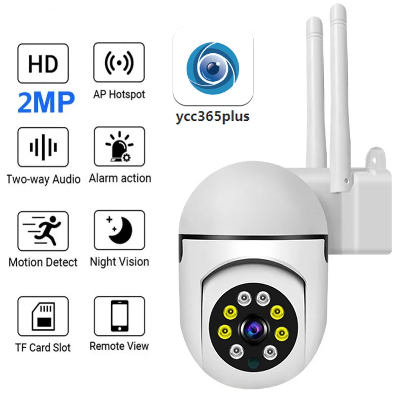 

2MP PTZ WiFi Camera Motion Two Voice Alert Human Detection Outdoor 1080p IP Camera Audio IR Night Vision Video CCTV Surveillan