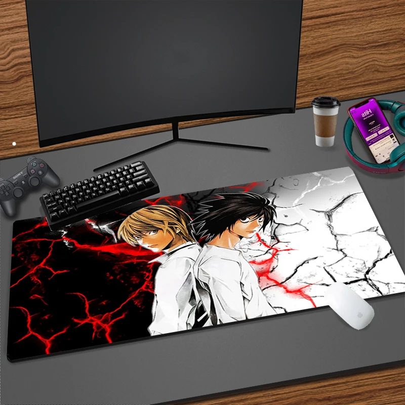 

Большой коврик для мыши с аниме «Death Note», игровой коврик для ноутбука XXL из натурального каучука, мягкий ковер, офисный ПК, мягкий коврик для мыши