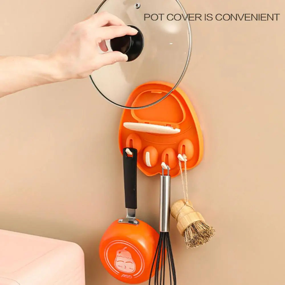 Кухонный держатель для крышки кастрюли с кошачьими крапанами стеллаж домашнего