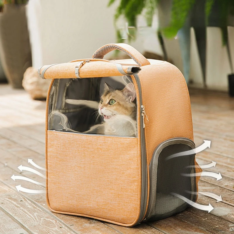 

Cat Bag Going Out Portable Large-capacity Canvas Cat Backpack Cat Schoolbag Cat Cage Space Capsule Pet Supplies Dog Carrier