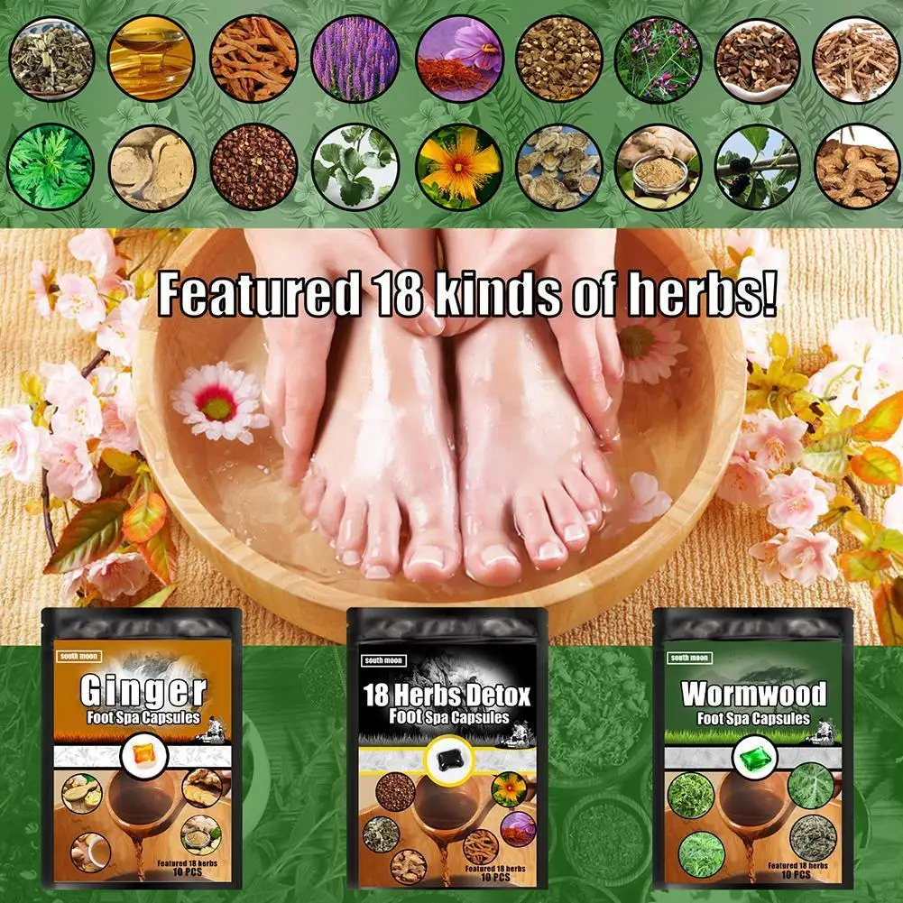 

10pcs Foot Soak Capsules Portable Foot Bath Beads Foot Soak Capsule Natural Herbal Spa Foot Bath Oil Detox Foot Soak Capsule