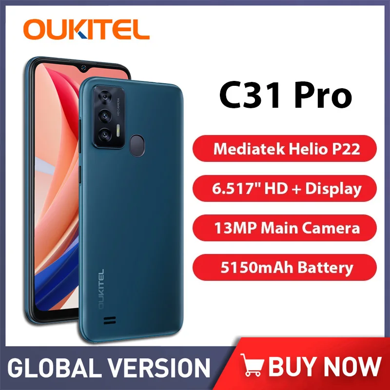Oukitel C31 Pro Phones Smartphones 6.517 Inch Hd 13mp Camera Mobile Phone 5150mah Unlocked Android Phones Cheap Cellphones