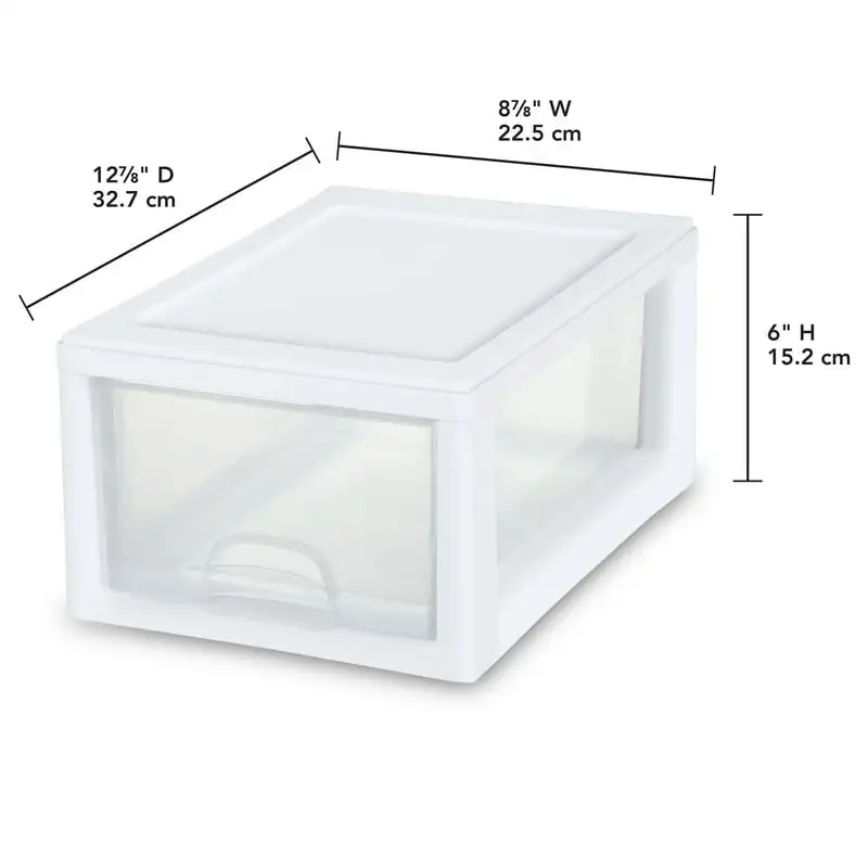 

Organizer. Chic Stackable Small White Frame with Transparent Plastic Organizer for Easy Organization and Storage.