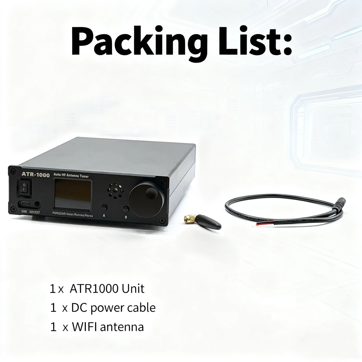 Фото AMNVOLT ATR1000 1000 Вт 1.8-30 МГц Автоматический антенный тюнер для КВ-радио с поддержкой Wi-Fi и дистанционным управлением для YAESU IC №1