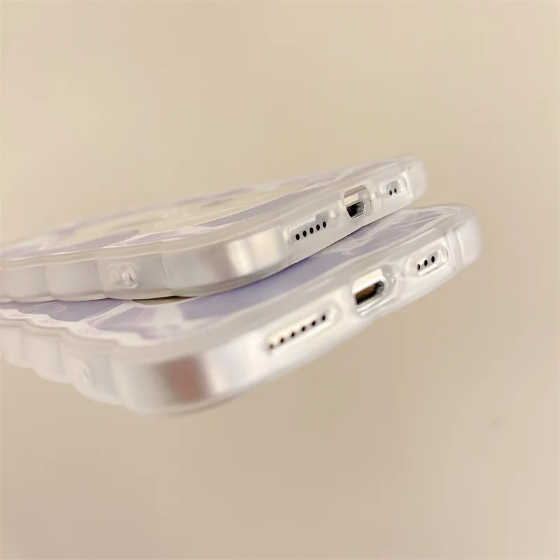 Чехол для Iphone 12 Pro Max X Xr Xs чехлы с волнообразными краями и свежими цветами 11 13