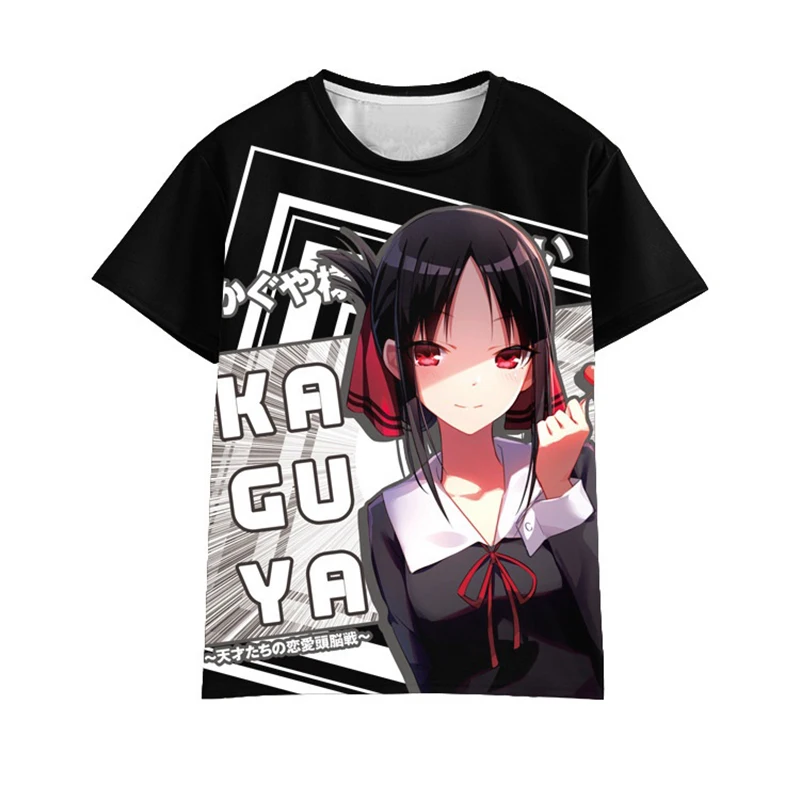 

Футболки с рисунком аниме Kaguya Sama Love Is War для мужчин и женщин, Повседневная модная футболка большого размера с 3D принтом и коротким рукавом, Детские футболки, топы, одежда
