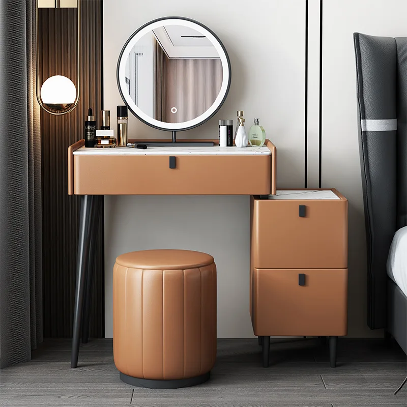 

Роскошные деревянные шкафы, минималистичный шкаф для хранения, телескопические ящики Туалетный столик, умный зеркальный шифер, косметический столик для взрослых HY