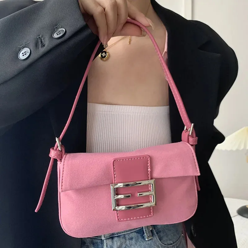 

2022 New Bags For Women Mini Underarm Bag Dirty Powder Baguette Bag Frosted Surface Trend Shoulder Messenger Hand Clutch Female