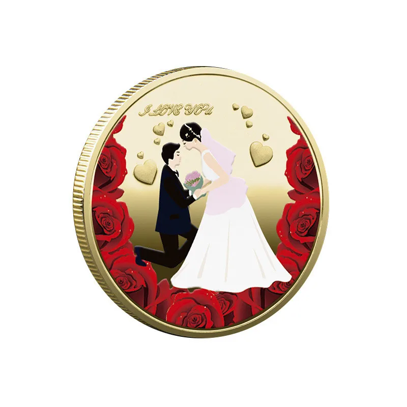 

Love Forever New Wedding Fairy Collection Golden Silver Plated Coin Valentine's Day Gifts Romantic Lovers Commemorative Coins