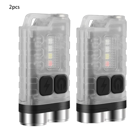 Boruit V3 Keychain UV LED EDC Lanterna tipo C Tocha de luz de trabalho recarregável com lanterna de bolso de acampamento à prova d'água magnética
