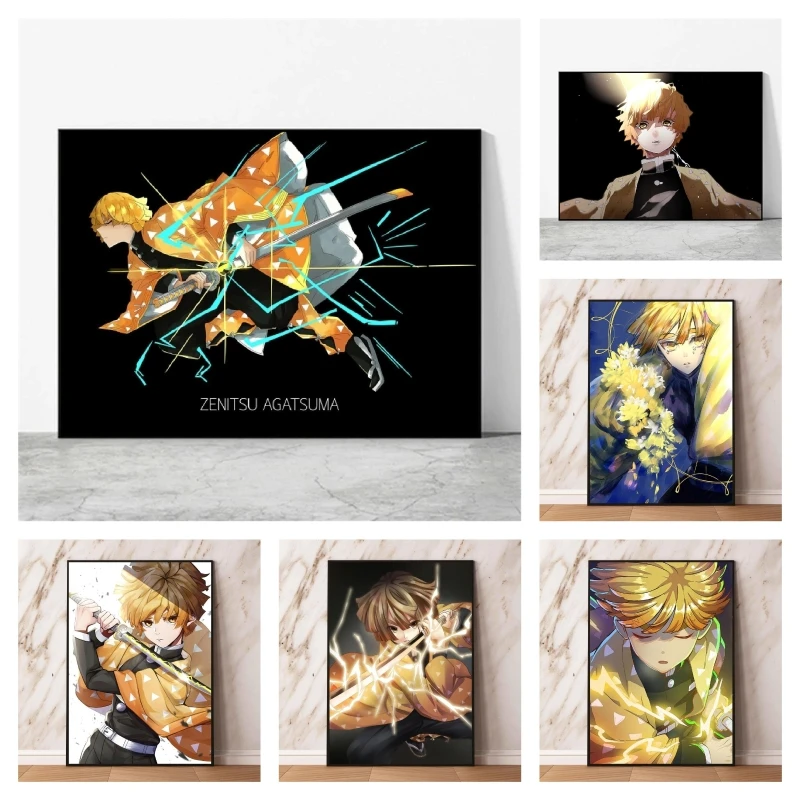 

Canvas Artwork Painting Demon Slayer Modular Prints Wall Stickers Friends Gifts Comics Pictures Paintings Modern Living Room