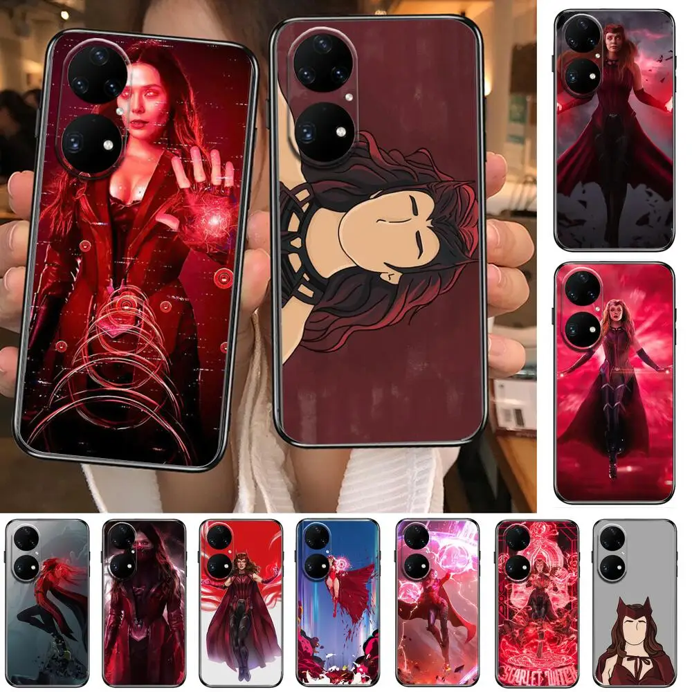 

Marvel Heroine Scarlet Witch Phone Case For Huawei p50 P40 p30 P20 10 9 8 Lite E Pro Plus Black Etui Coque Painting Hoesjes comi
