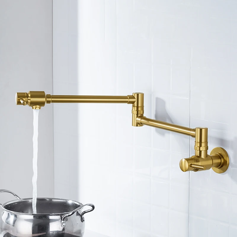 Латунный двойной выключатель кухонный Настенный Складной кран одиночный