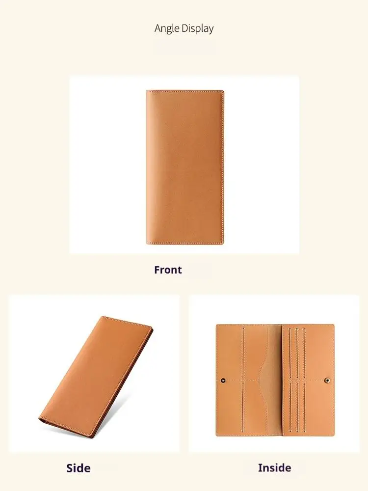 Мужские винтажные длинные кошельки из натуральной кожи для чековой книги