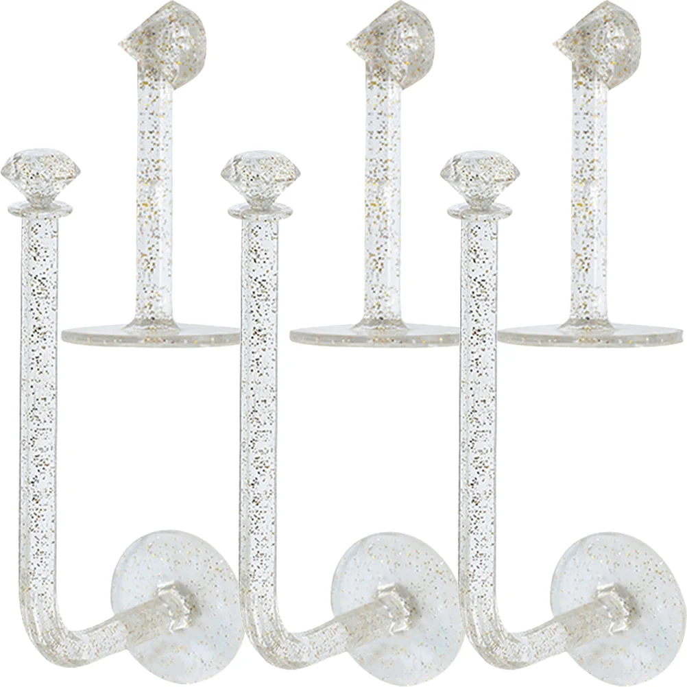 

6 Pcs Wall Hook Jewelry Hooks Hair Ring Rack Household Wall Headdress Hook Gpps Hair Ornament Stand Wall Hair Rope Rack