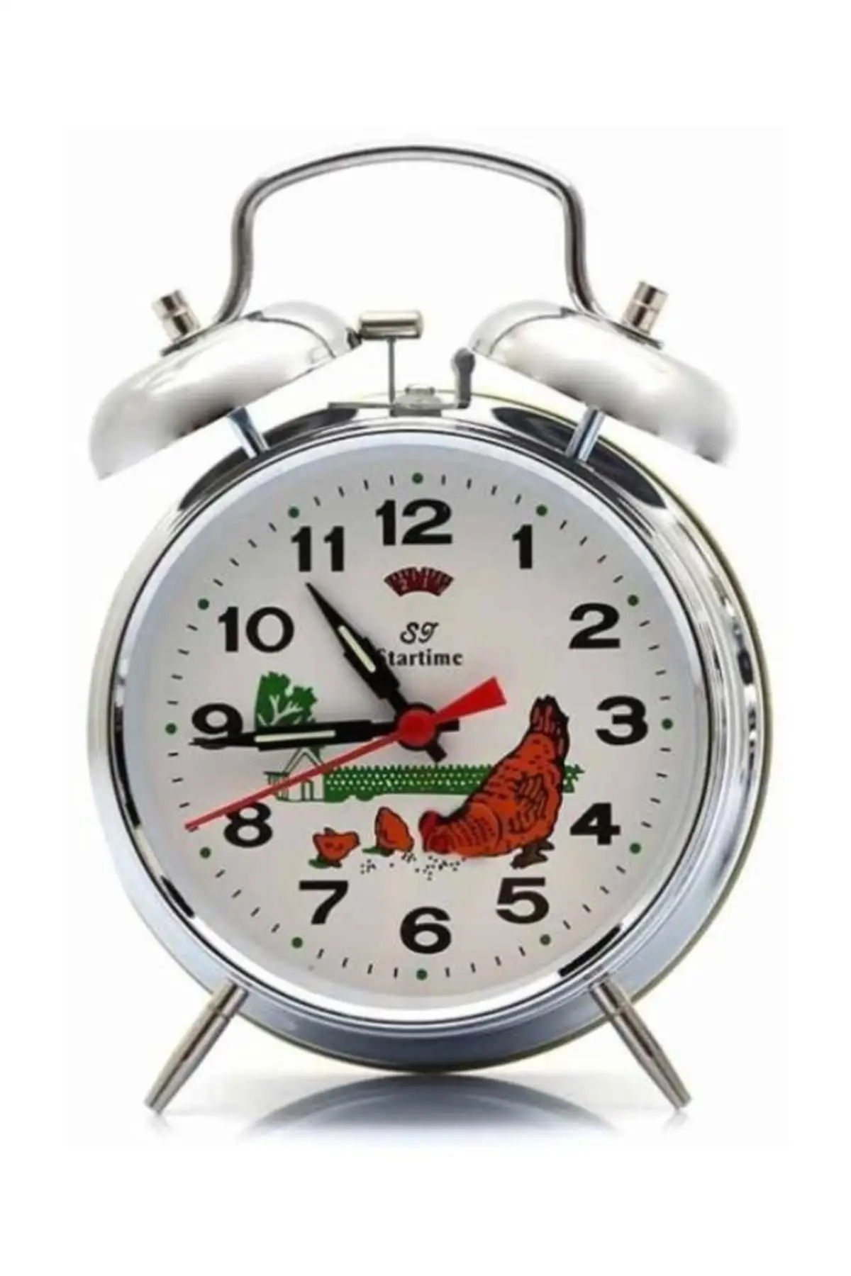 

Nostalgic Kurmalı Chicken Cuckoo Mole Alarm Clock Metal Table Clock