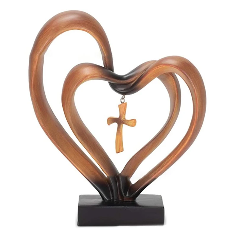 

Double Heart Sculpture Home Decorations Resin Statue Tabletop Ornaments