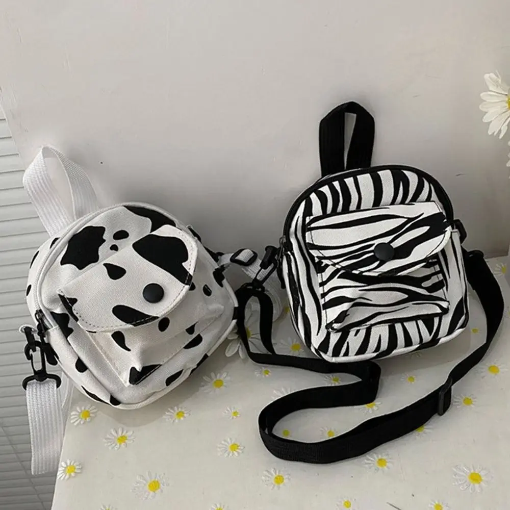 

Canvas Women Crossbody Bag Small Shoulder Handbag Korean Solid Color Student Phone Bag Simple Shopper Zipper Purse