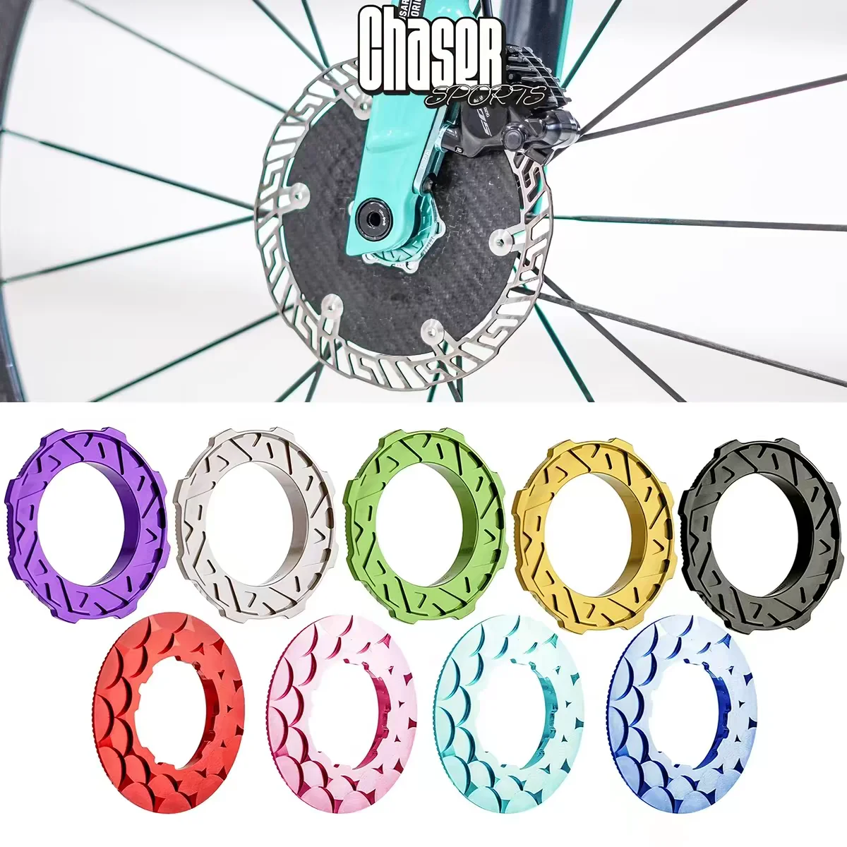 Фото Адаптер для фиксации дискового тормоза Chaser Bicycle Center Lock: ультралегкий конвертер Centerlock в 6-болтовый ротор №1