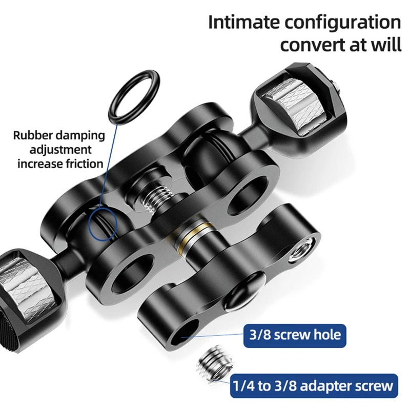 TM-5 шарнирный волшебный рычаг с двойной шаровой головкой для штатива зажим