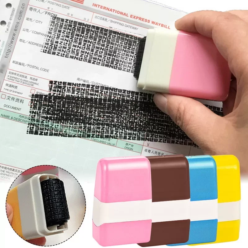 

Privacy Seal Roller Type Security Stamp Roller Cover Eliminator Seal Portable Self-Inking Identity Theft Protection Roller Stamp