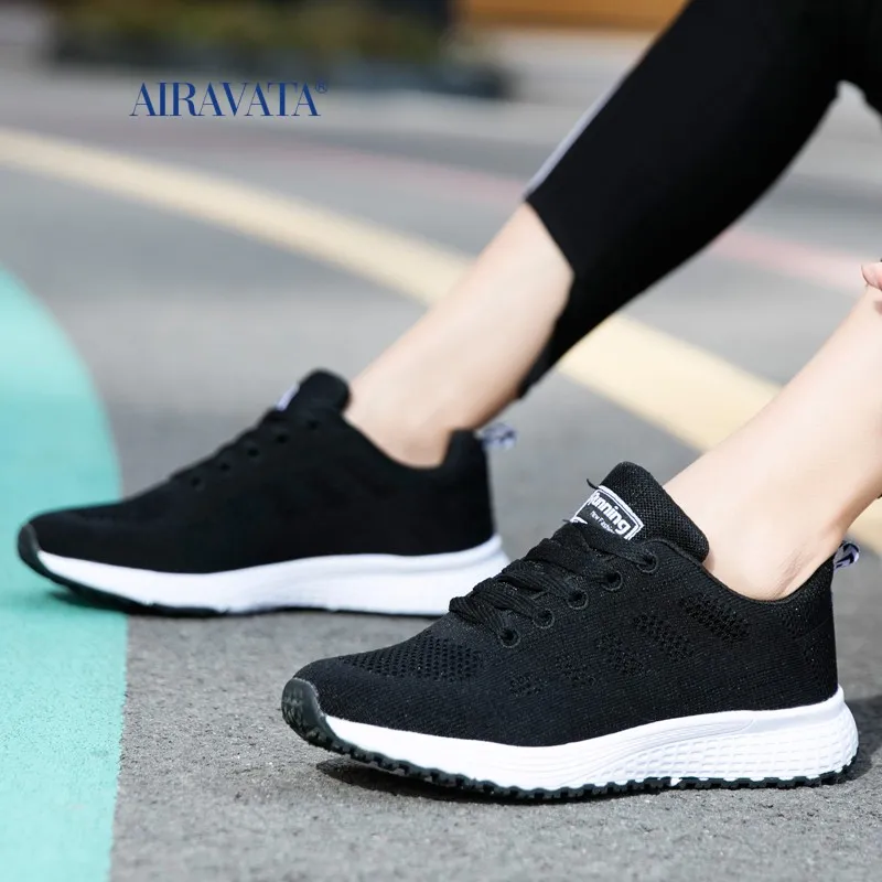 White Shoes Women Sneakers Couples Running Shoe Lace Up Breathable Lightweight Casual Sports Shoes Walking Tenis Feminino