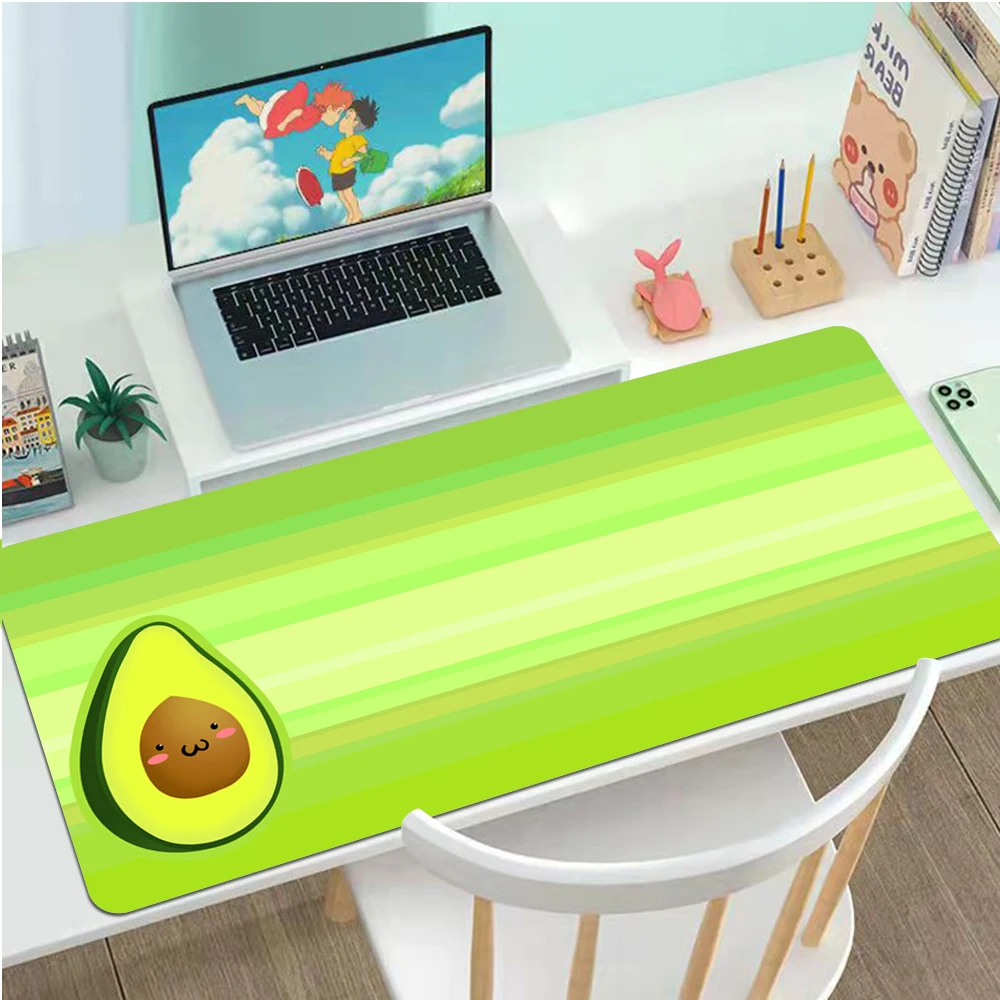 

Коврик для мыши Kawaii, игровые аксессуары, нескользящий коврик для мыши XXL, авокадо, Роскошный милый коврик для клавиатуры 90x40, мультяшный ковр...