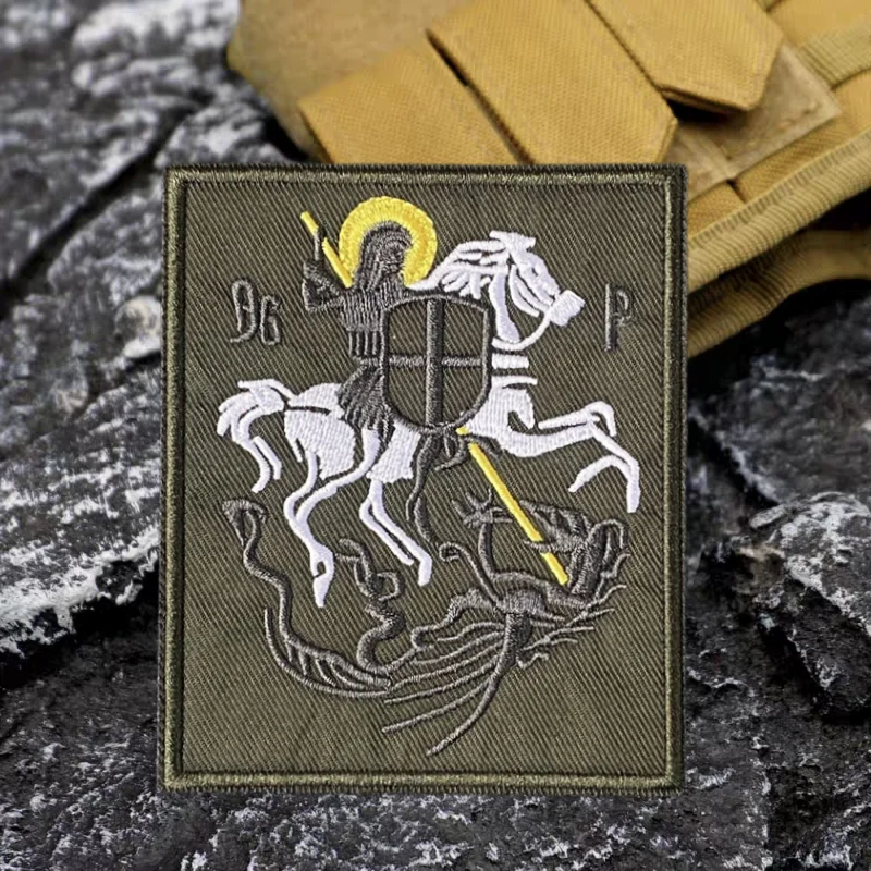 Фото Нашивка с вышивкой Saint George Knight, тактические нашивки на липучке для одежды, значок боевого моря, декоративная наклейка на рюкзак, повязка на руку №5