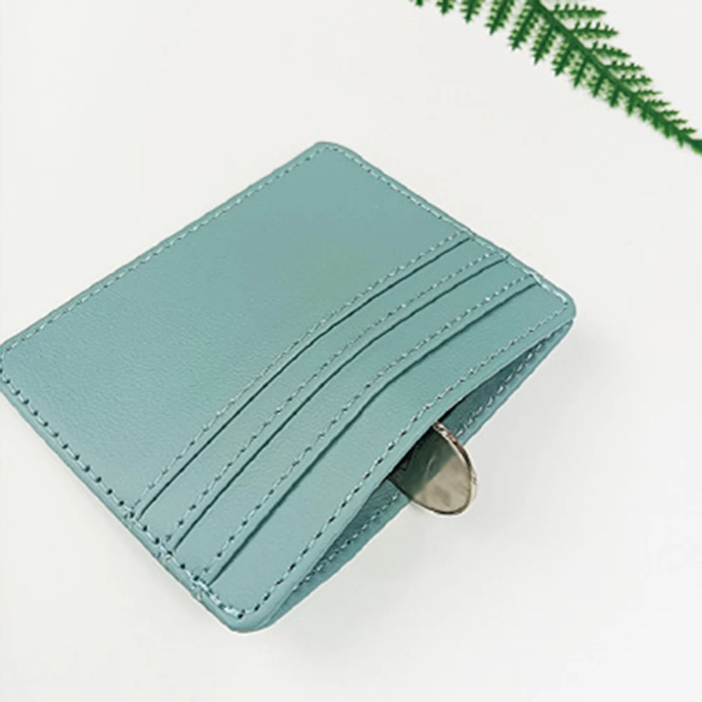 Pu Leather ID Card Holder Candy Color Bank Credit Card Gift Box Multi Slot Slim Card Case