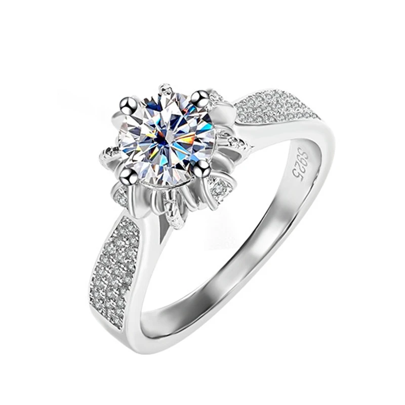 SEMNI 1.0ct Муассанит бриллиант для женщин сверкающий ореол влюбленных свадебное