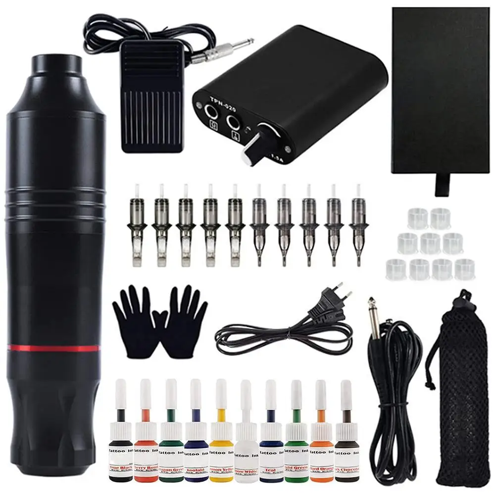 

Portable Tattoo Pen Set with Power Supply and Accessories for DIY Tattoo Art - Perfect for Beginners