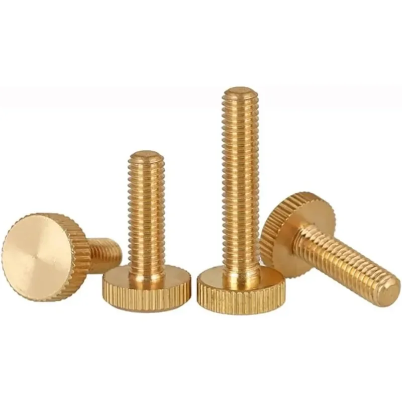 5 шт. латунный ручной винт с плоской головкой, ручной болт с накаткой M3 * 10 мм, затягивающиеся вручную винты, ручки, крепежные детали для домашней электроники