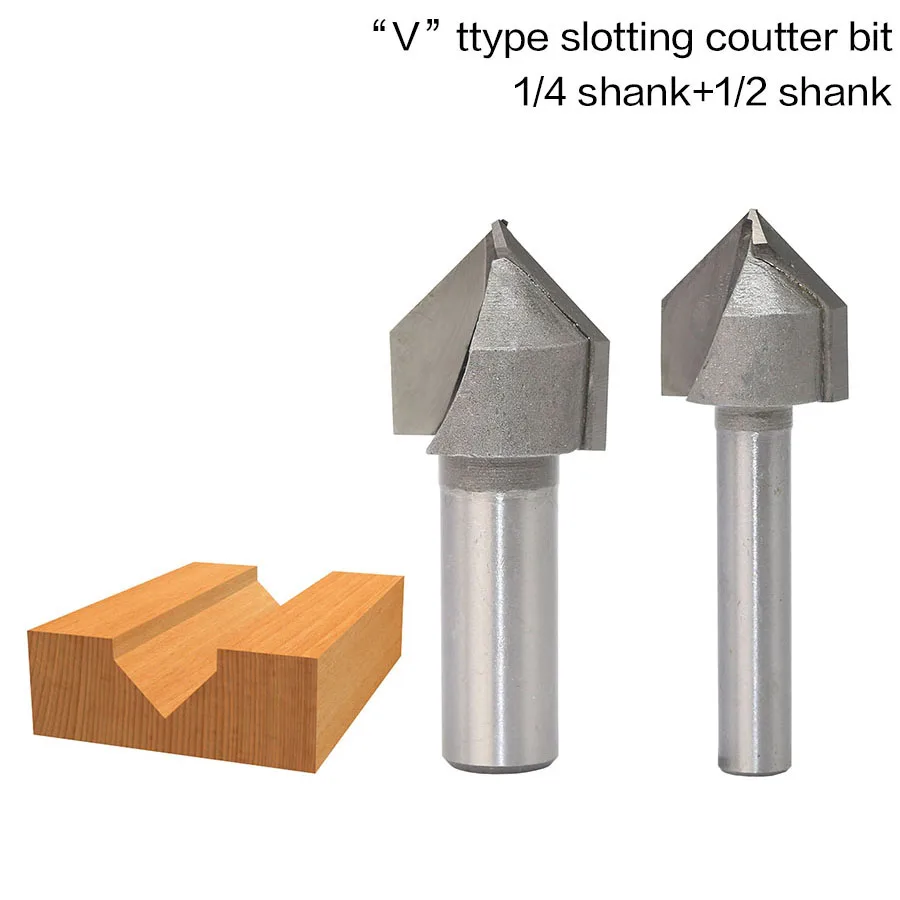 

Хвостовик фрезы 1/4 дюйма 6,35 мм 1/2 мм 12,7 мм резьба по дереву 90 deg V-образный долбежный резак вольфрамовые фрезы для деревообработки 1 шт.