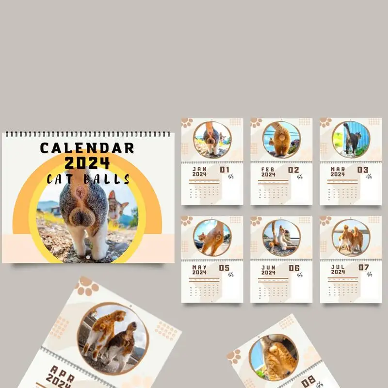 Календарь с надписью «Cat But Hole» для семьи, календарь 2024, фотографии с  забавными кошками и милыми кошками, ежемесячный настенный календарь для  любителей животных | AliExpress