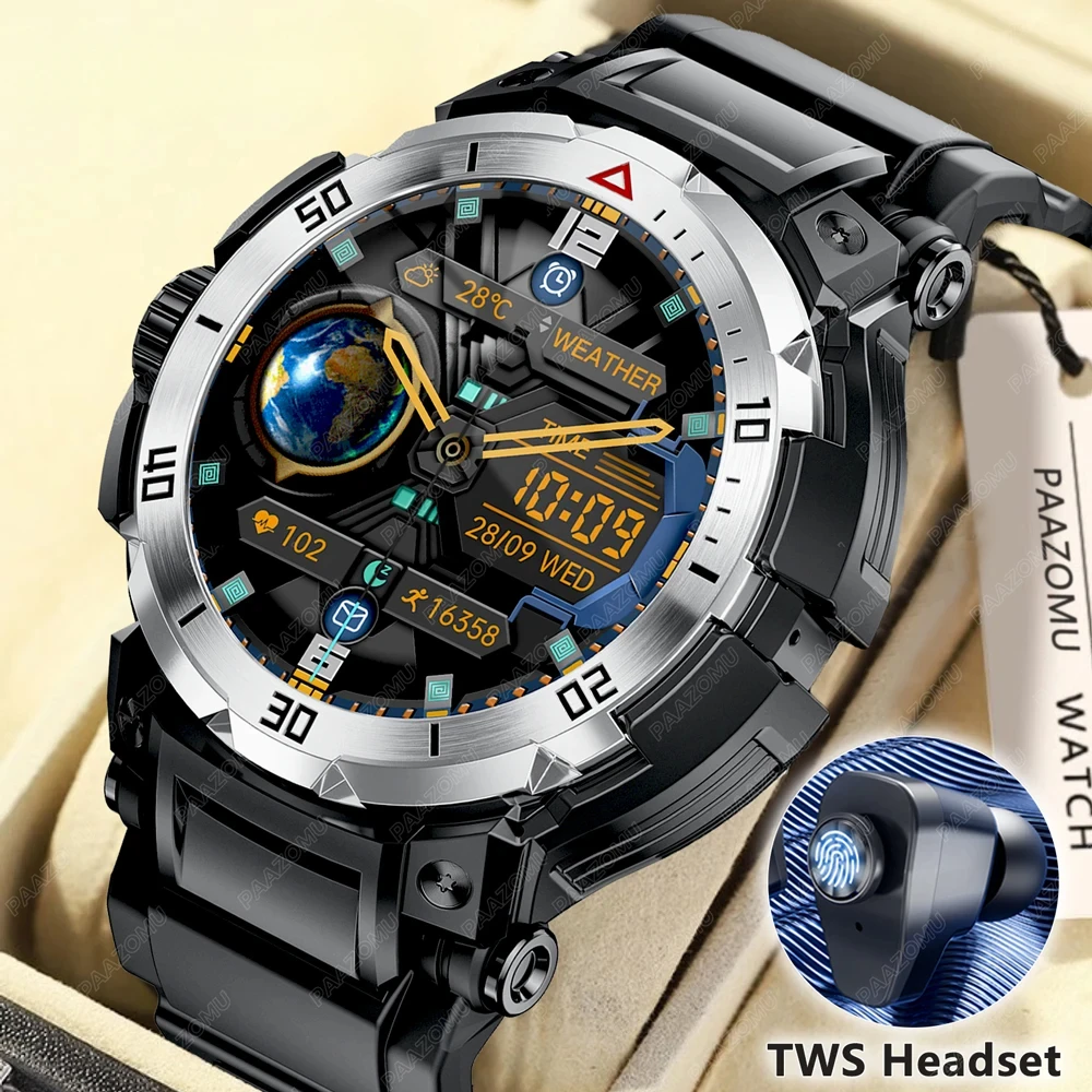 Умные часы 3 в 1 для мужчин с гарнитурой TWS