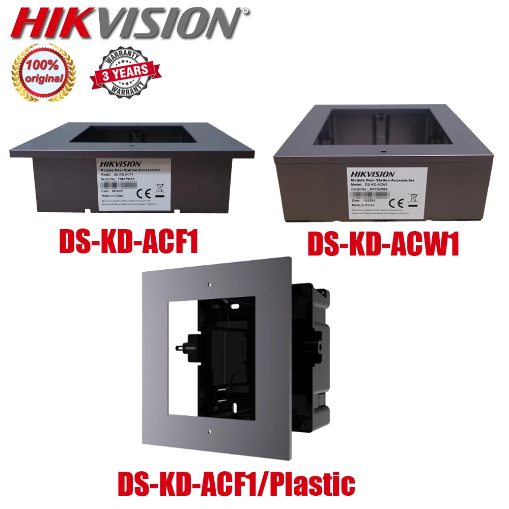 

Hikvision DS-KD-ACW1 DS-KD-ACF1 /Plastic Surface Flush Mounting Box 1 Module Accessories 2nd Video Intercom Brackets