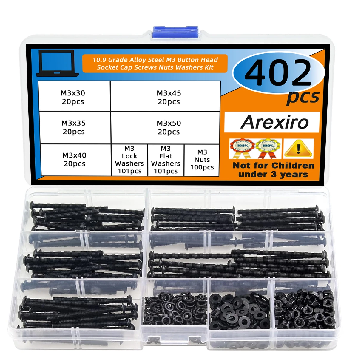 

Набор винтов M3 x 30/35/40/45/50mm Black