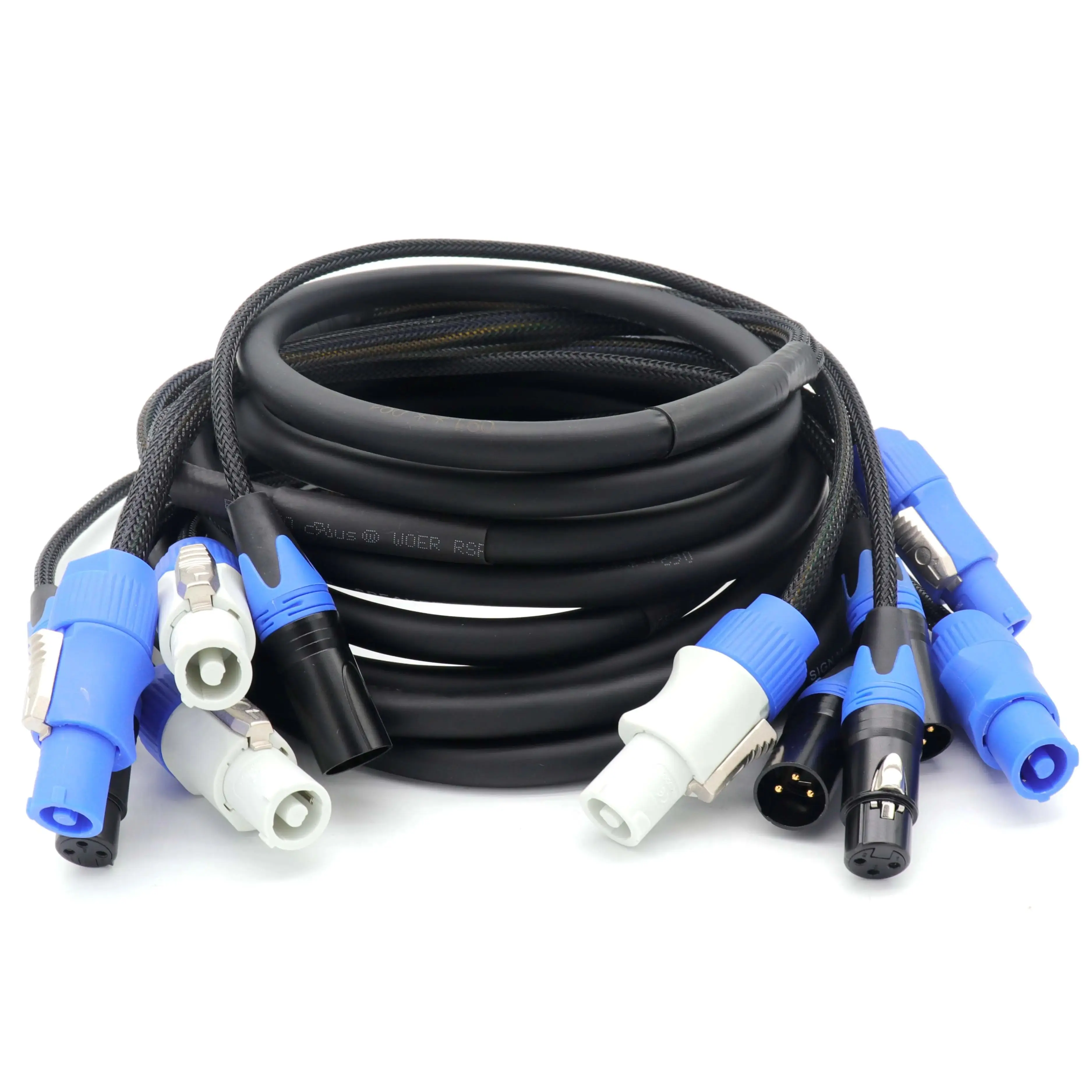 XC-PWC14-DMX10 PowerCon Blue-M к Grey-M + DMX-3 XLR-M XLR-F
