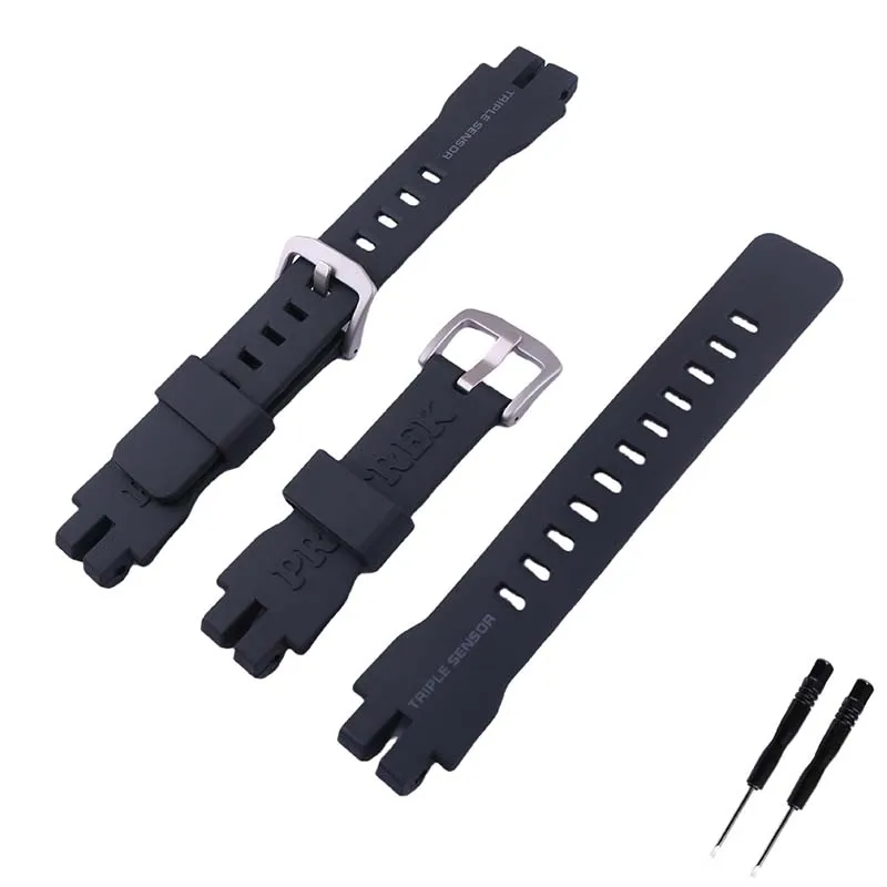 Фото Ремешок для часов из смолы, совместимый с Casio PRG-300 PRW-6000 3000 6100, резиновый спортивный браслет, аксессуары для мужчин и женщин №1