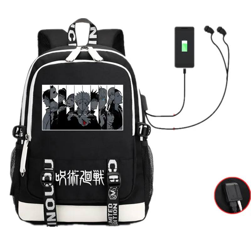School Book Bags Travel Bags Laptop Headphone Port Mochila B