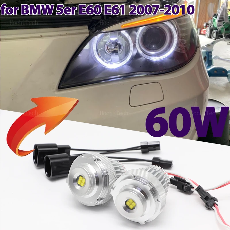 

LED Angel Eye Halo Ring Light Auto Lighting 6000K For BMW 5 Series E60 E61 LCI Halogen Headlight 545i 550i 535i 530i 520i 07-10